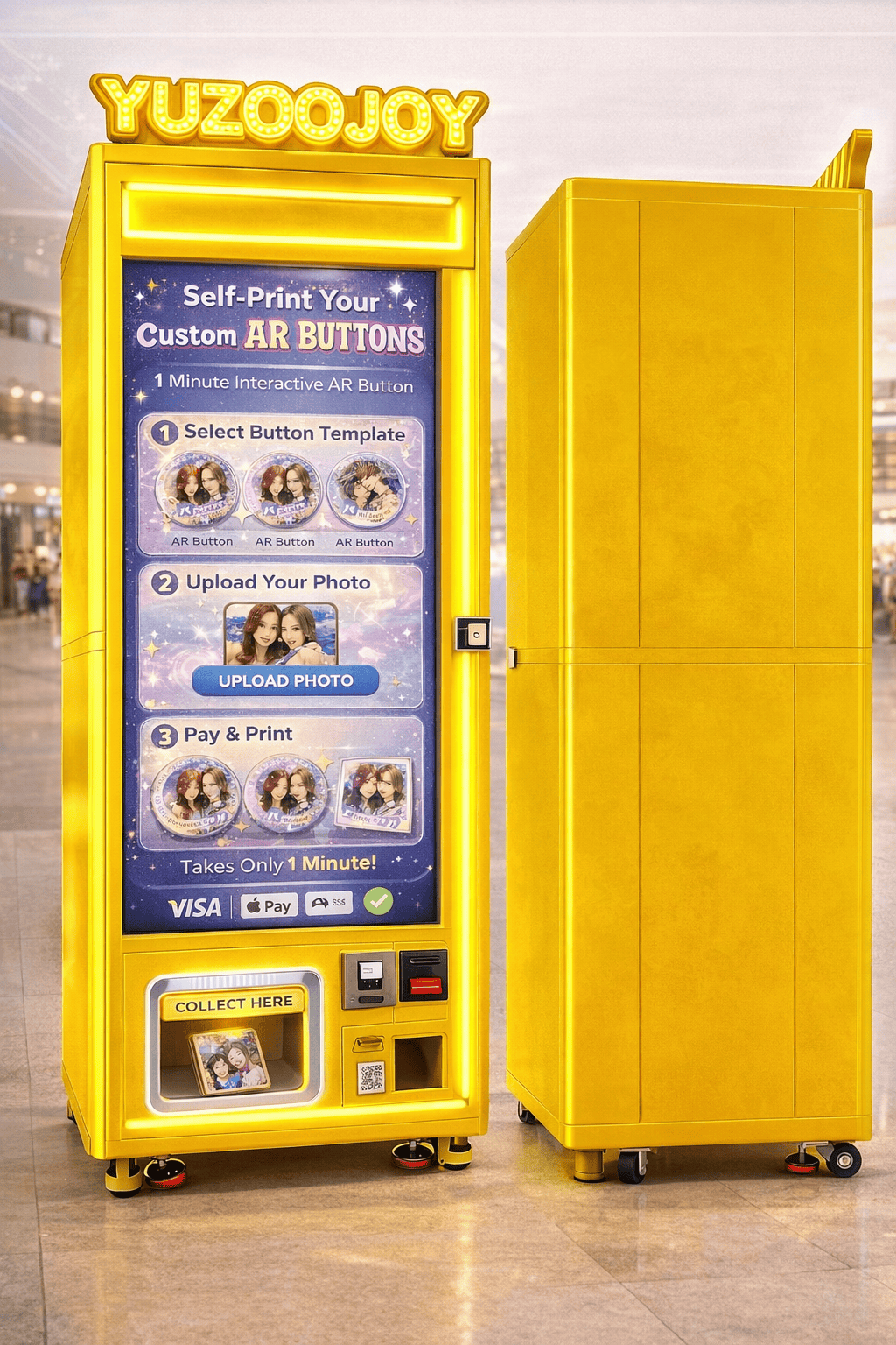 Kemore AR self-service souvenir terminal deployed in a retail environment