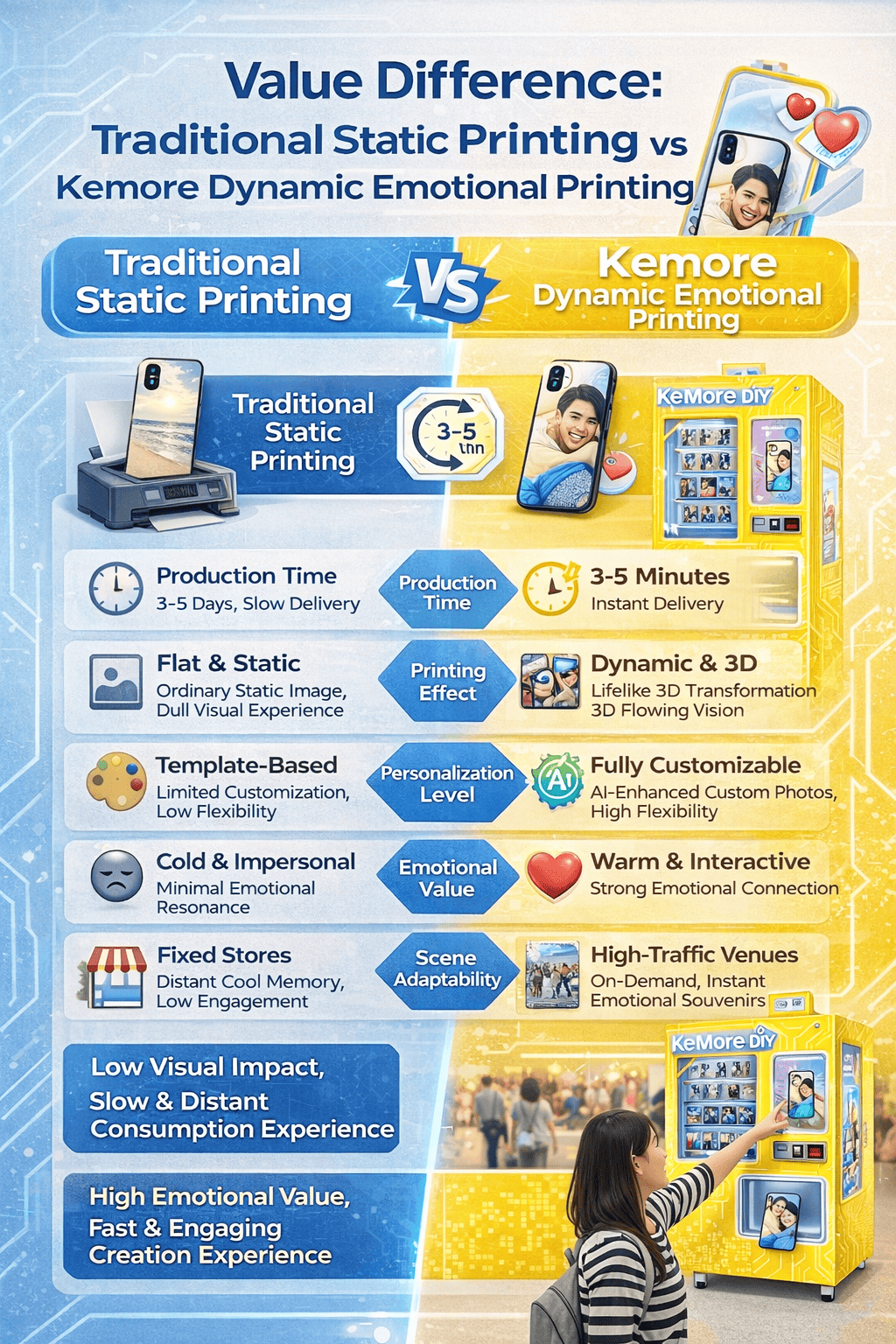 Comparison of static and dynamic printing technology used in personalization